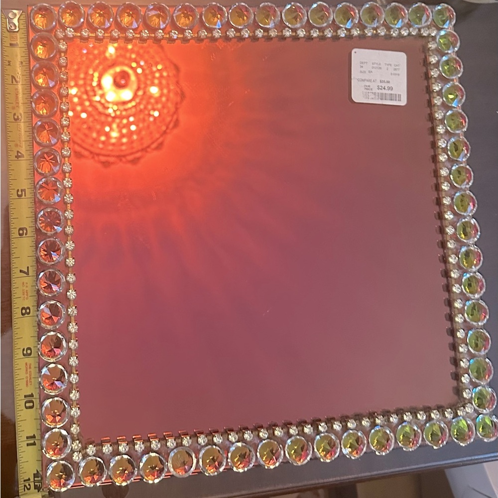 NWT Gorgeous iridescent, crystal,mirror vanity tray!